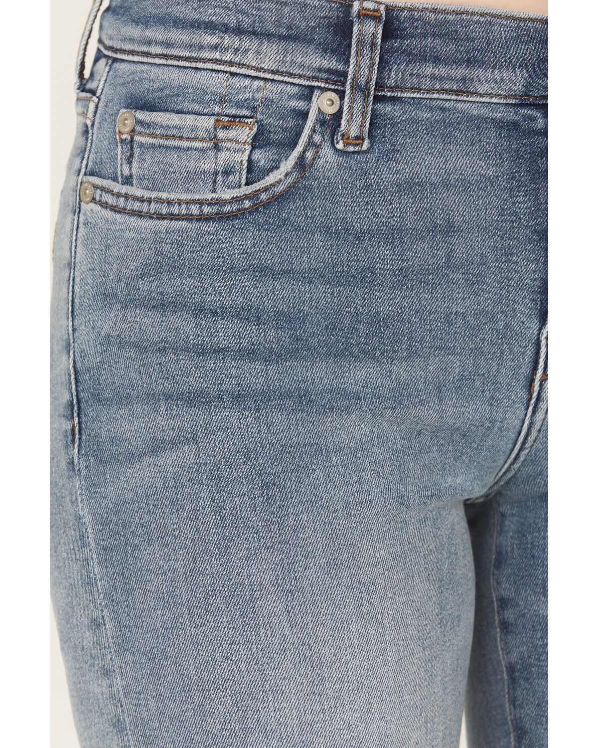 7 For All Mankind Women's Dojo Tailorless Light Wash Mid Rise Flared Stretch Denim Jeans