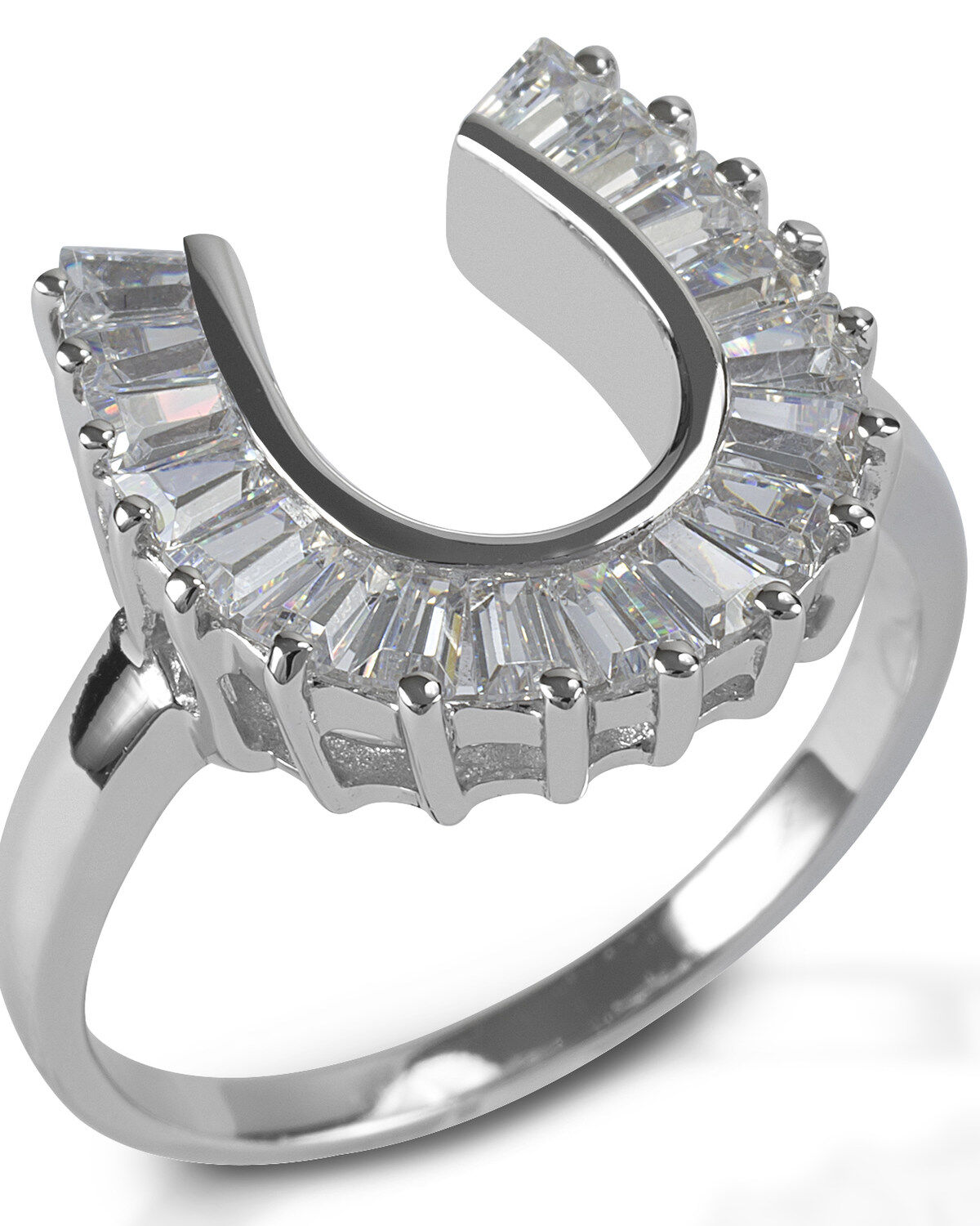 Kelly Herd Women's Baguette Horseshoe Ring