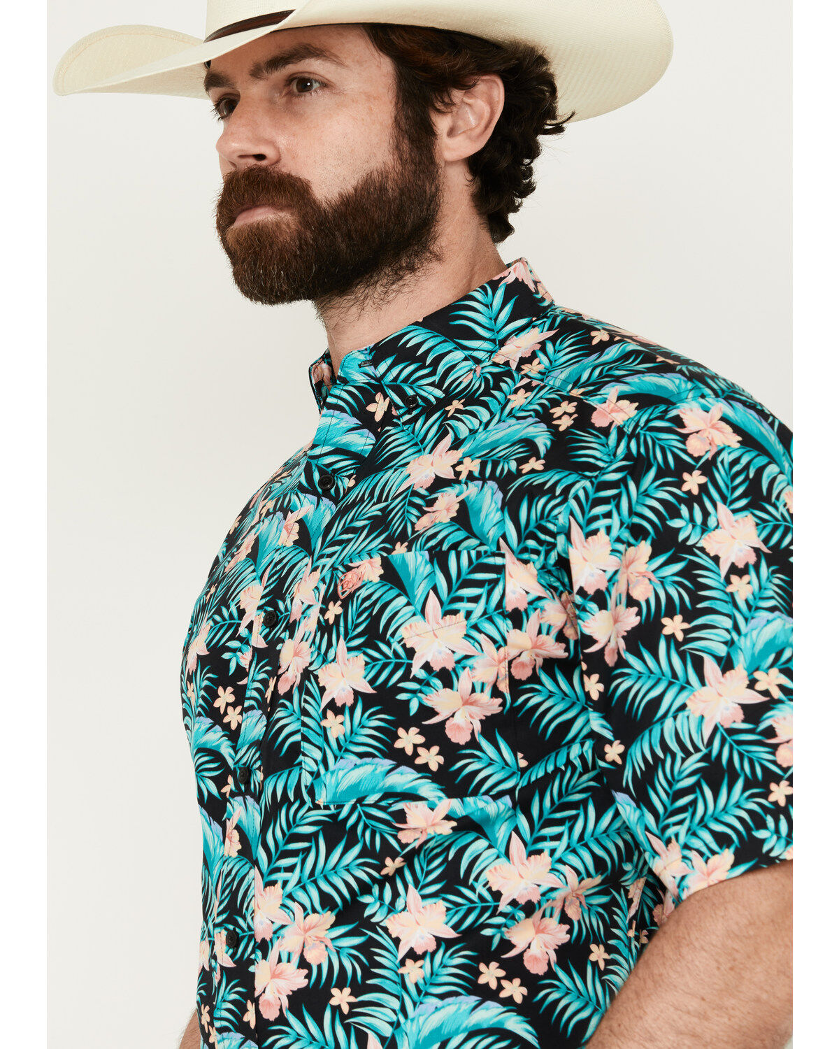 Ariat Men's Jillian Hawaiian Floral Print Short Sleeve Button-Down Western Shirt