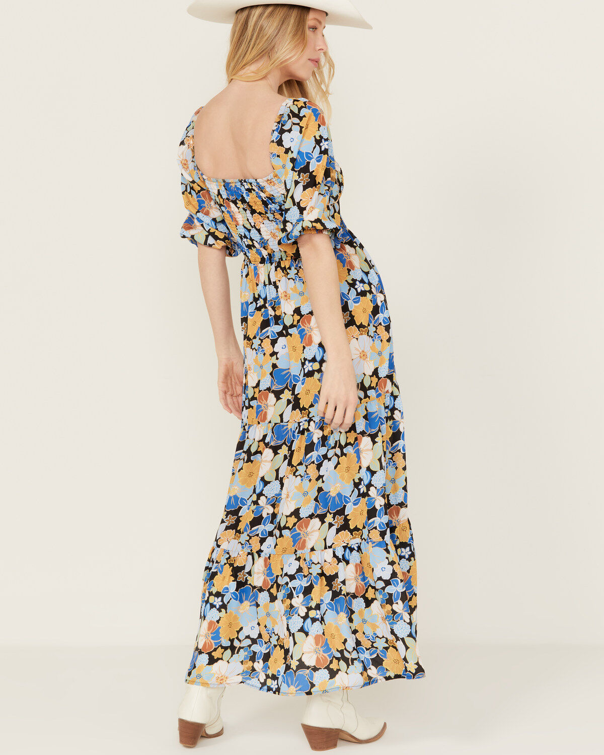 Wild Moss Women's Floral Print Midi Dress