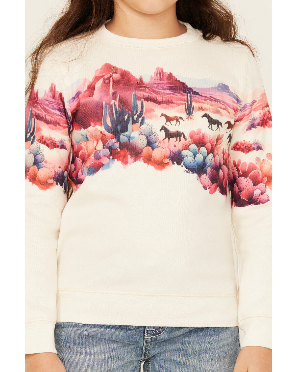 Shyanne Girls' Scenic Print Long Sleeve Pullover