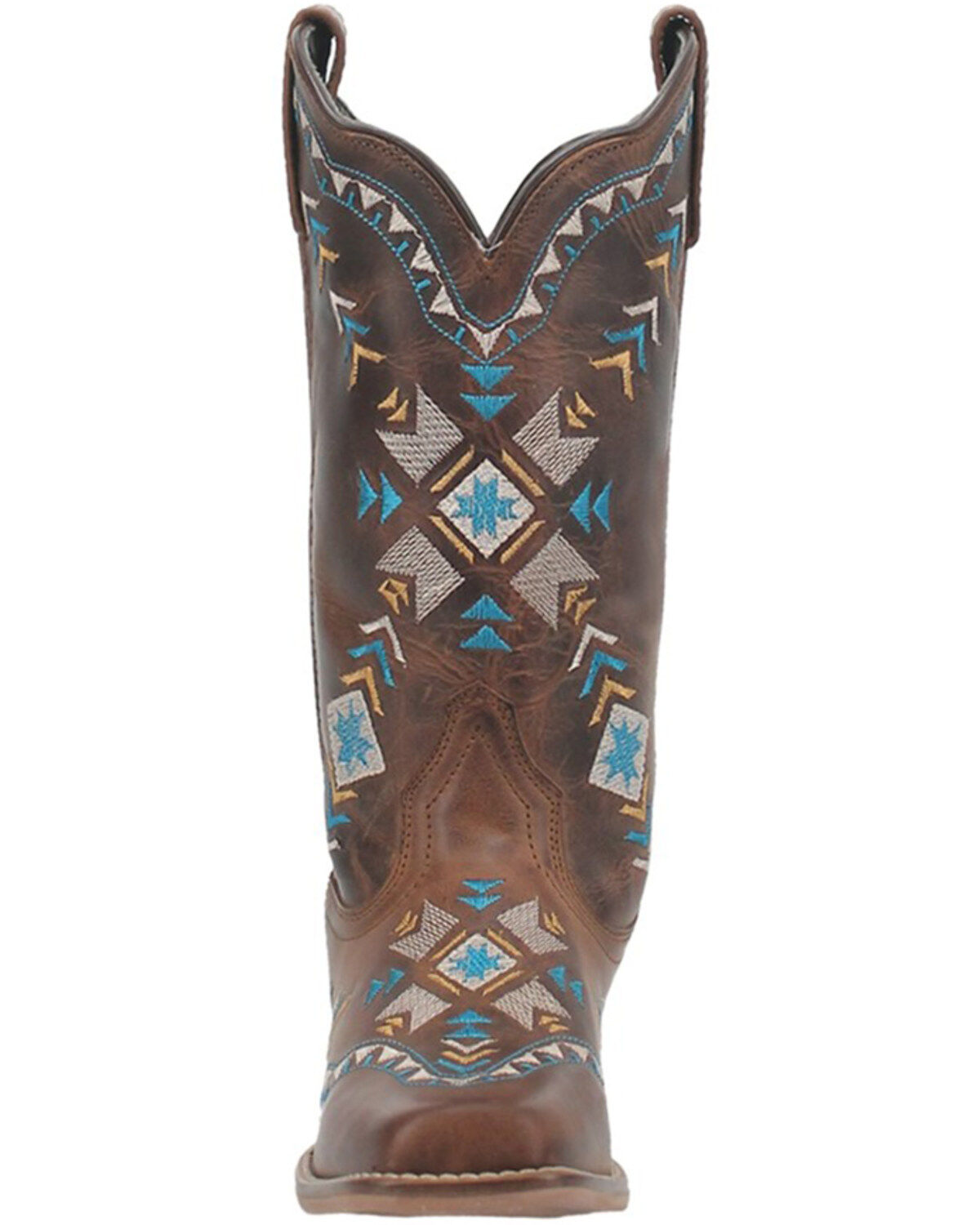 Dingo Women's Mesa Southwestern Embroidered Pull On Western Boots - Square Toe
