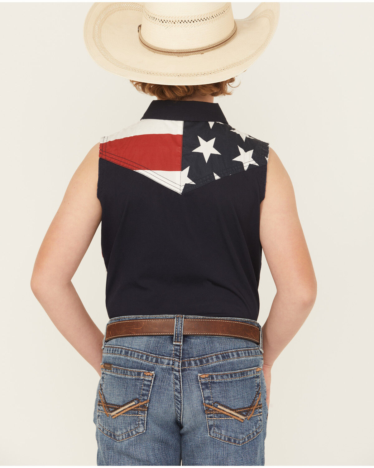 Cody James Boys' 2nd Amendment Bubba Sleeveless Snap Western Shirt