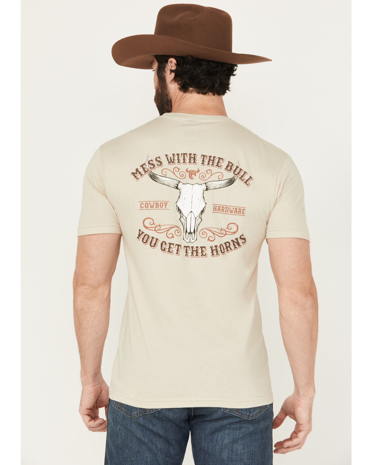 Cowboy Hardware Men's Mess With The Bull Short Sleeve Graphic T-Shirt