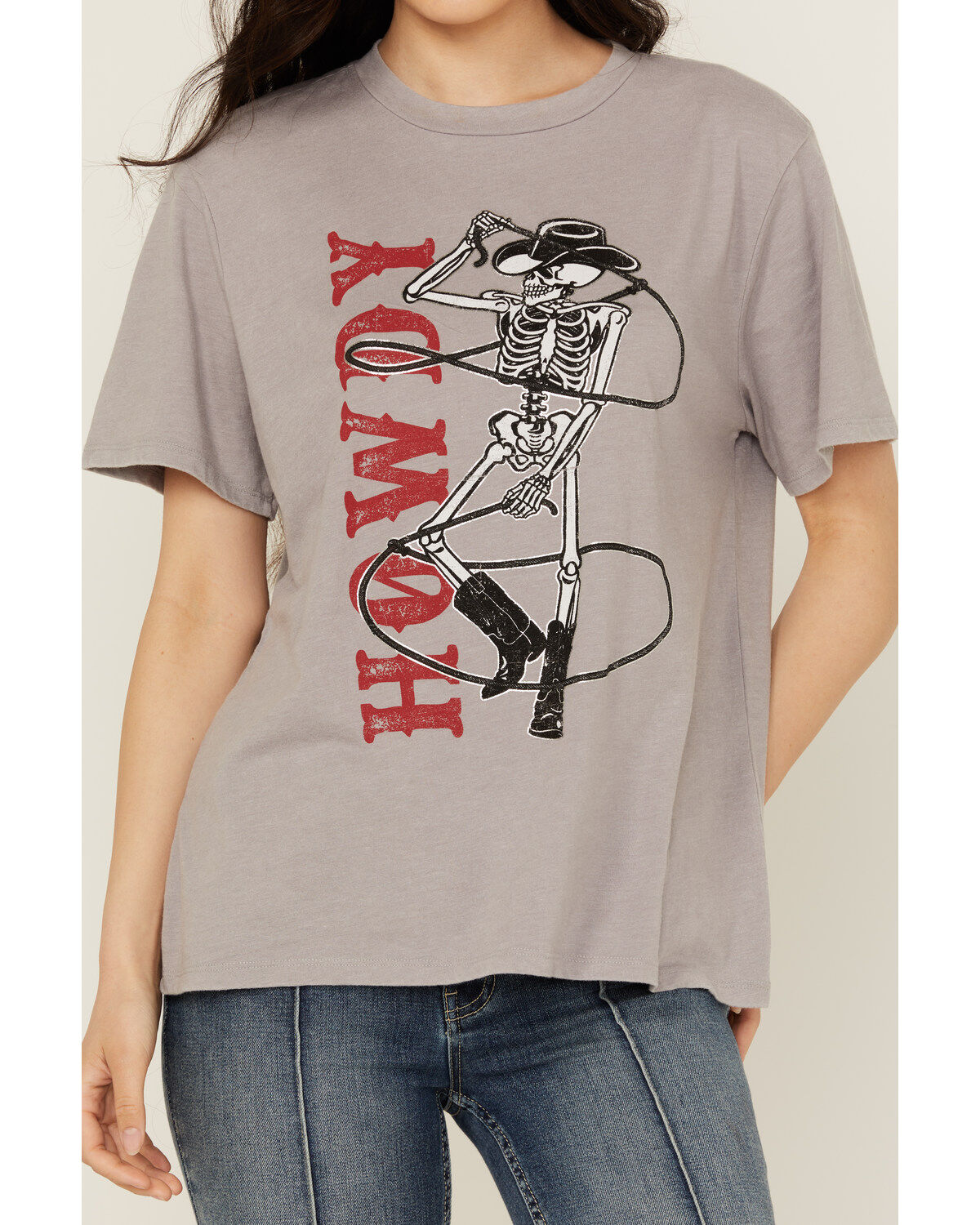 Blended Women's Howdy Skeleton Short Sleeve Graphic Tee