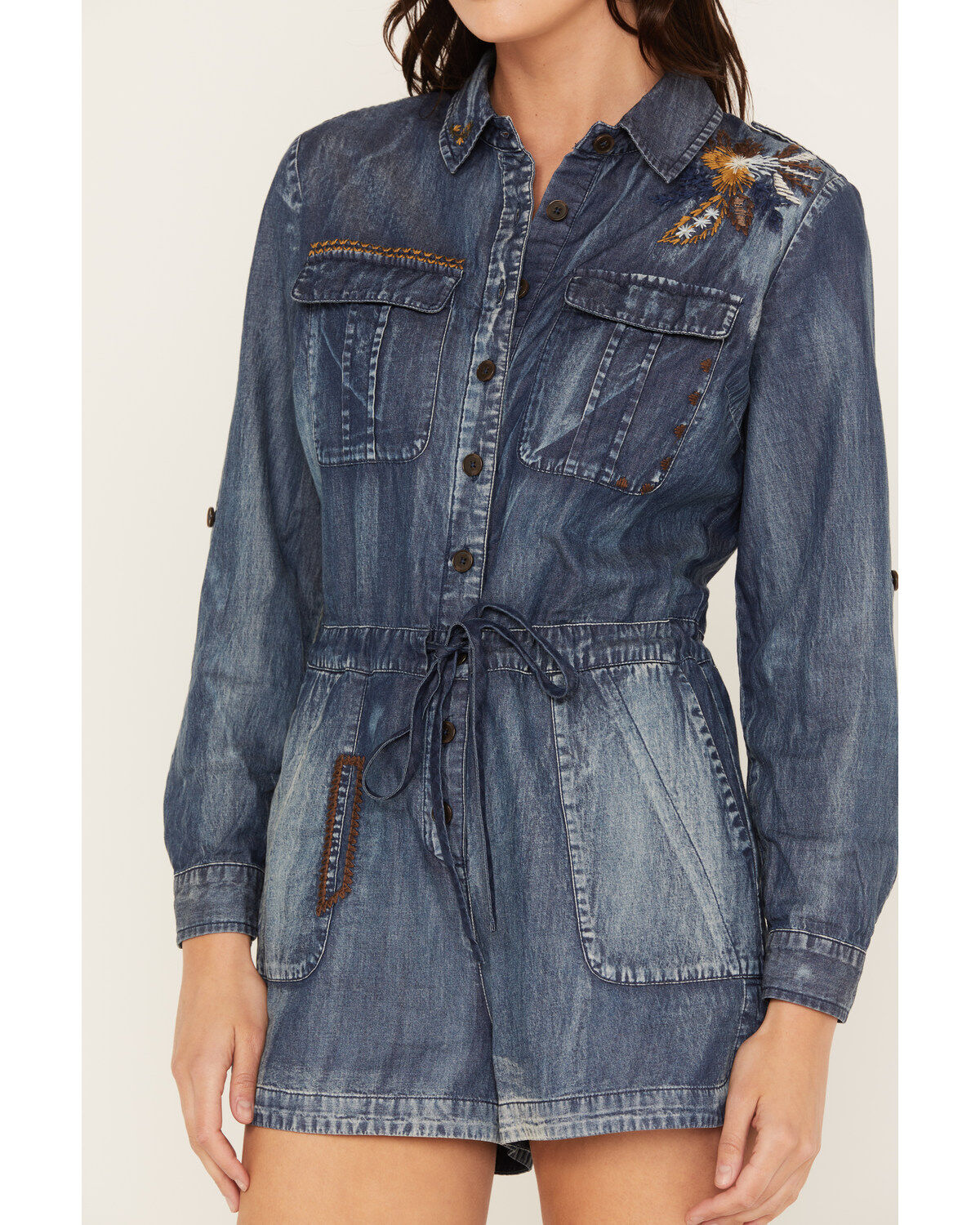 Cleo + Wolf Women's Denim Romper