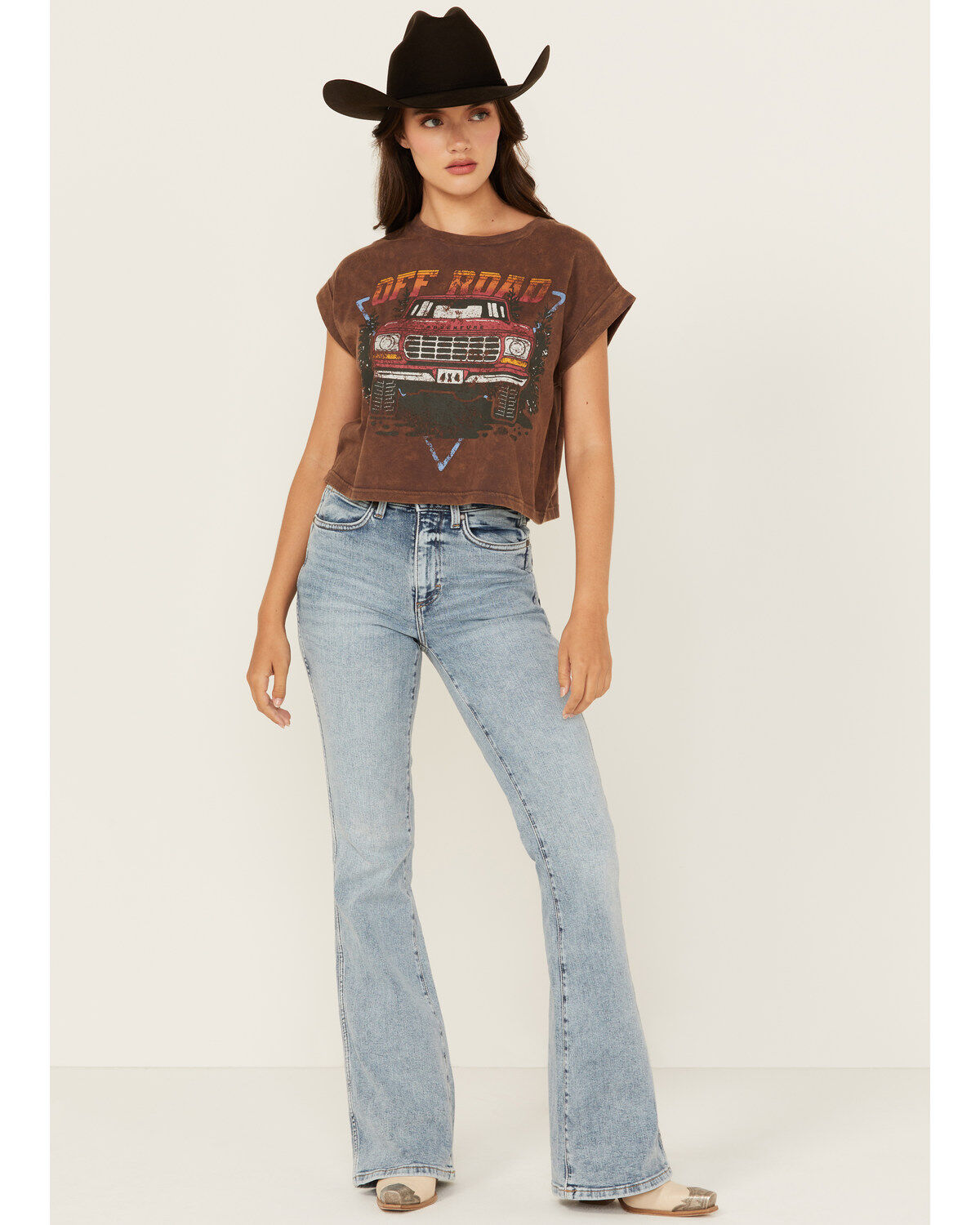 Wrangler Retro Women's Giovanni Light Wash High Rise Flare Stretch Denim Jeans