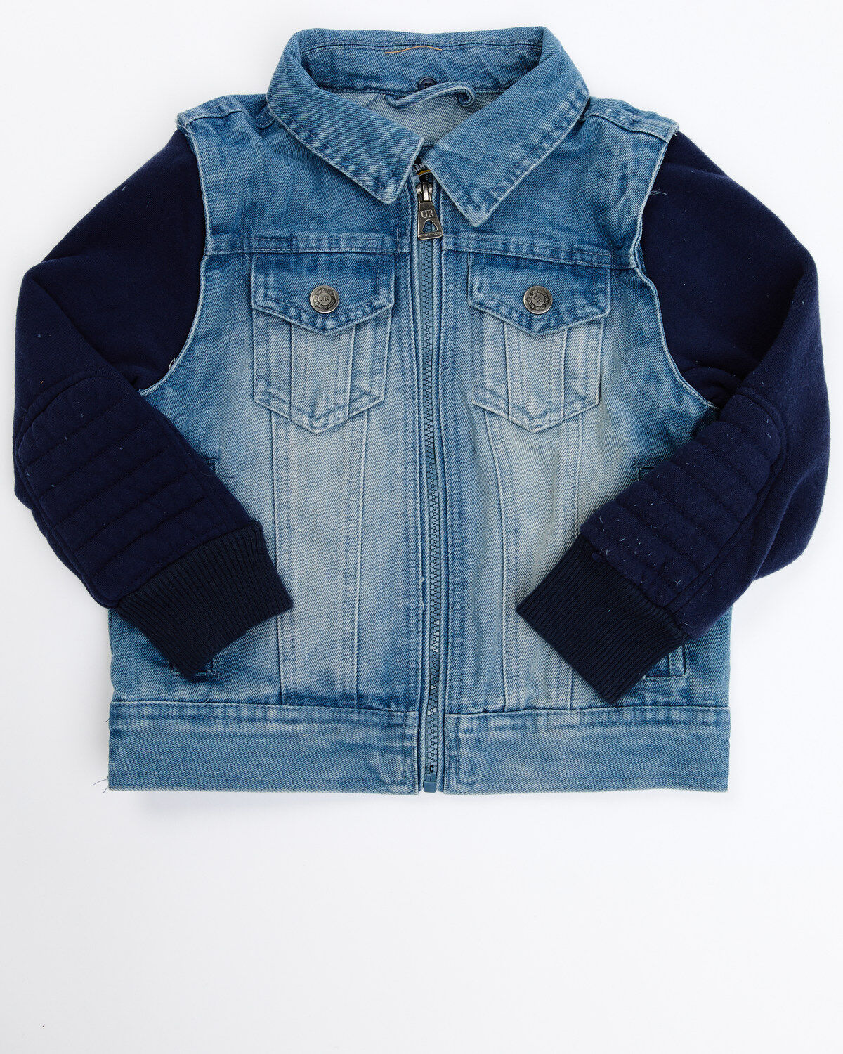 Urban Republic Boys' Denim Vest Layered Jacket