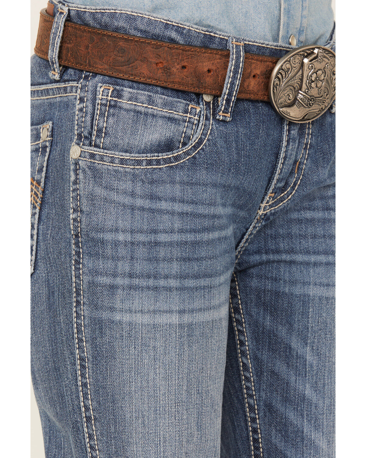 Shyanne Little Girls' Light Wash Stretch Bootcut Riding Jeans