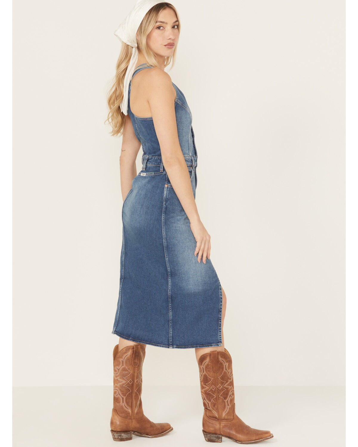 Wrangler Women's Racerback Button-Down Denim Midi Dress