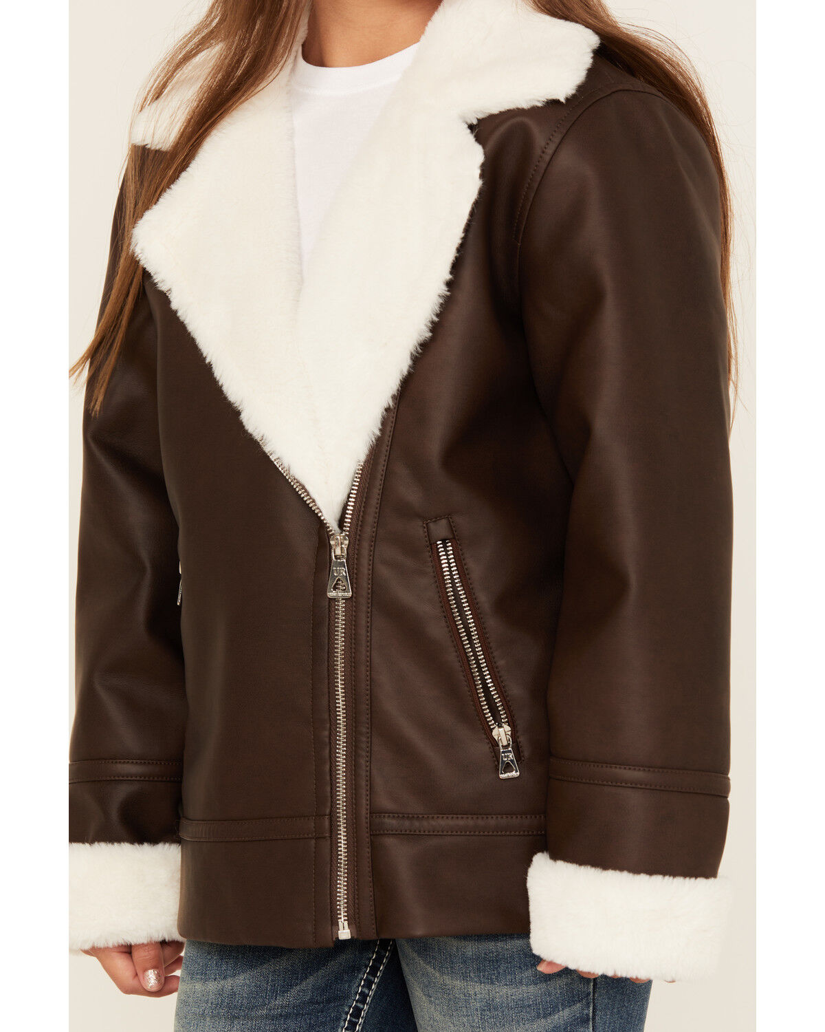 Urban Republic Girls' Sherpa Lined Moto Jacket