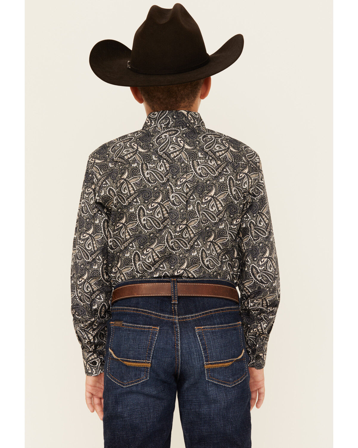 Cinch Boys' Paisley Print Long Sleeve Button-Down Western Shirt