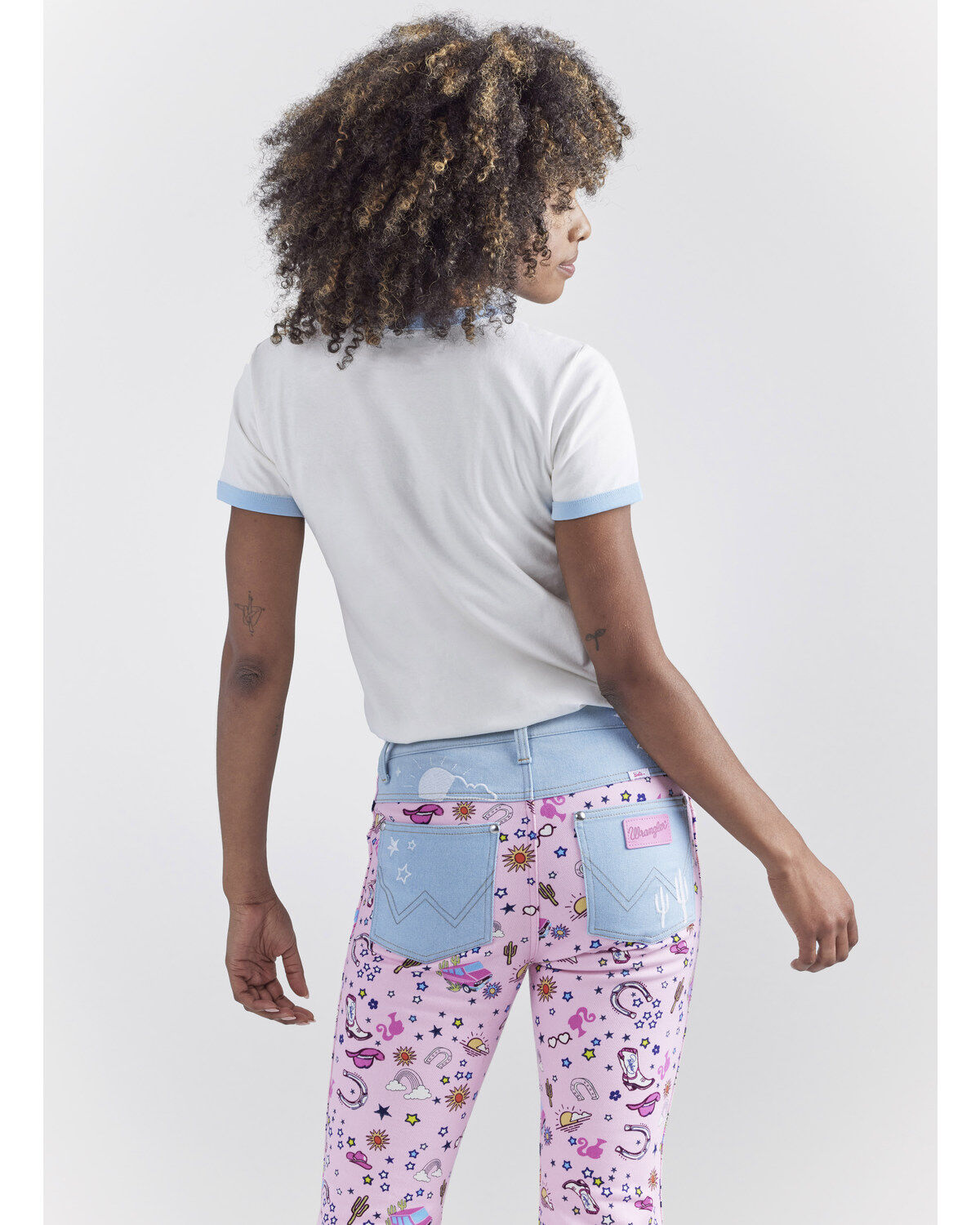Wrangler® X Barbie® Women's Denim Daydreams Slim Ringer Tee