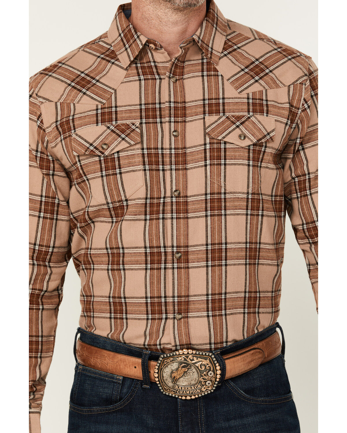 Cody James Men's Frontier Plaid Print Long Sleeve Snap Western Shirt