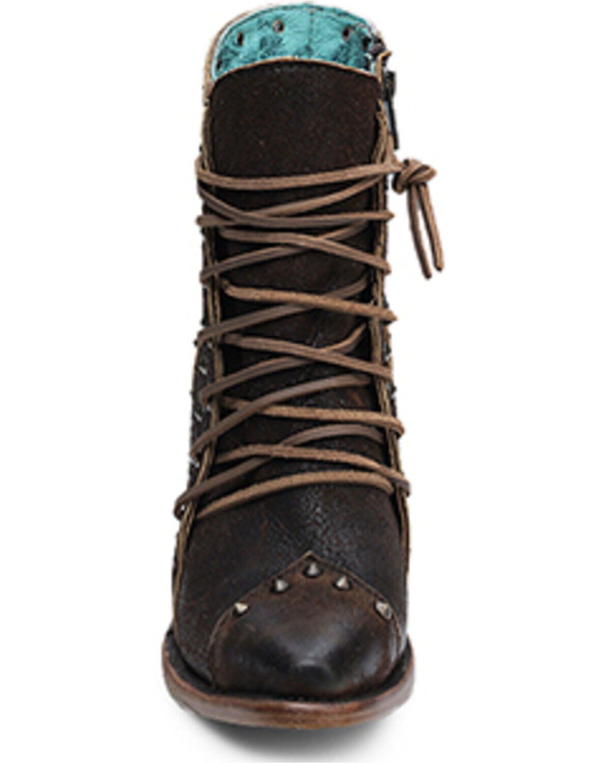Corral Women's Studded Lace-Up Fashion Boots - Snip Toe
