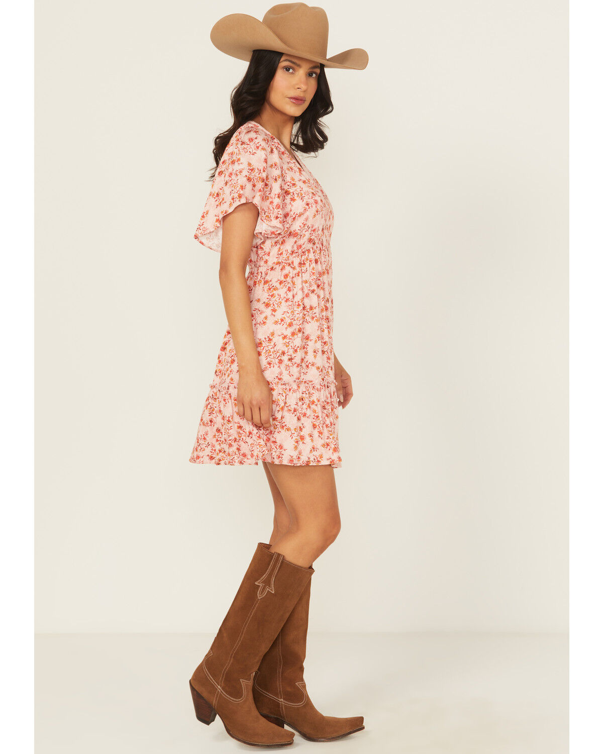 Shyanne Women's Floral Print Short Sleeve Mini Dress