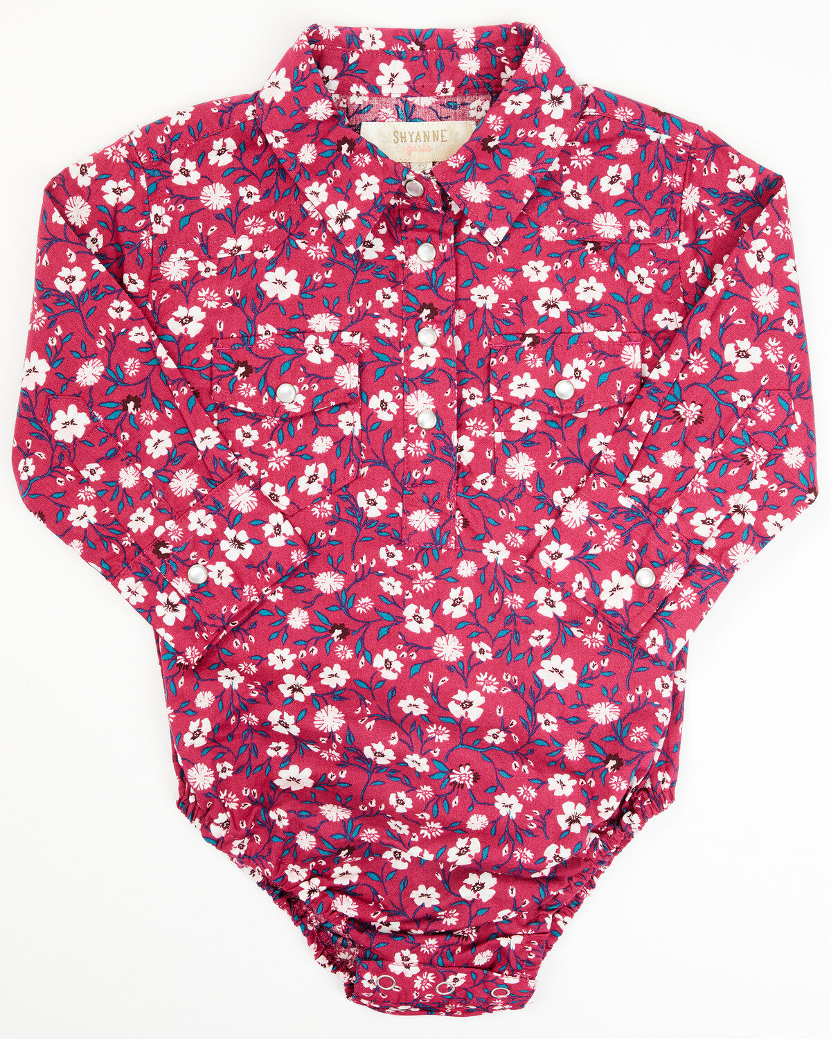 Shyanne Toddler Girls' Long Sleeve Floral Print Onesie