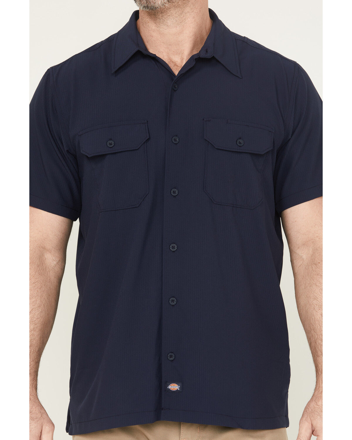 Dickies Men's Solid Short Sleeve Button-Down Performance Work Shirt