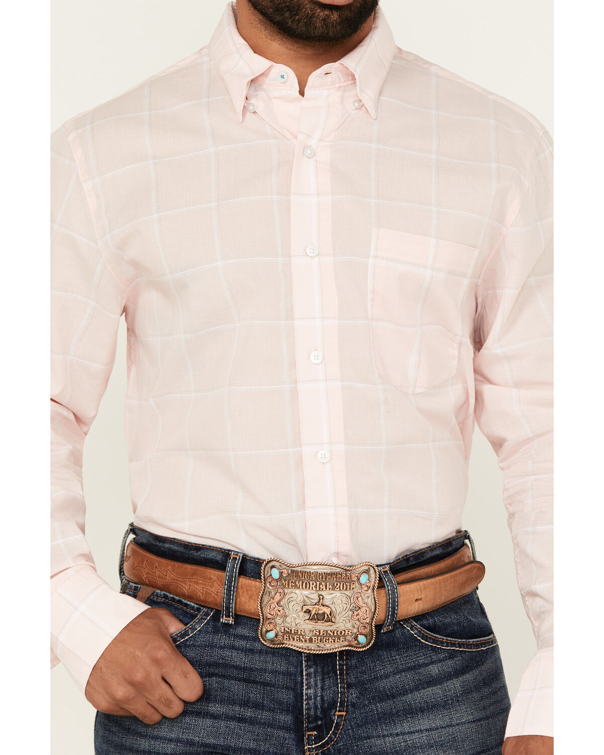 Wrangler X Cody Johnson Men's Checkered Print Long Sleeve Button-Down Western Shirt