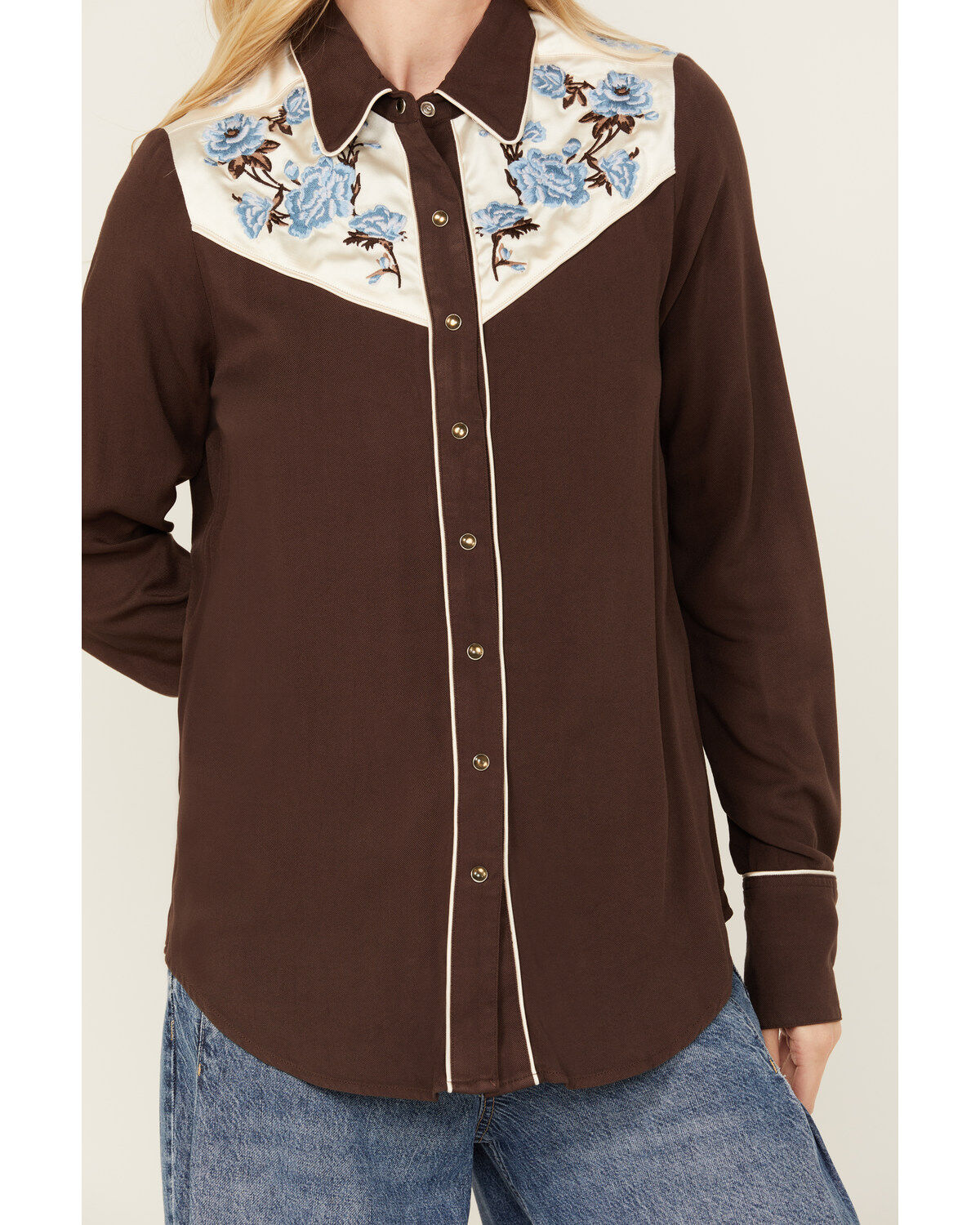 Stetson Women's Embroidered Yoke Long Sleeve Snap Western Shirt