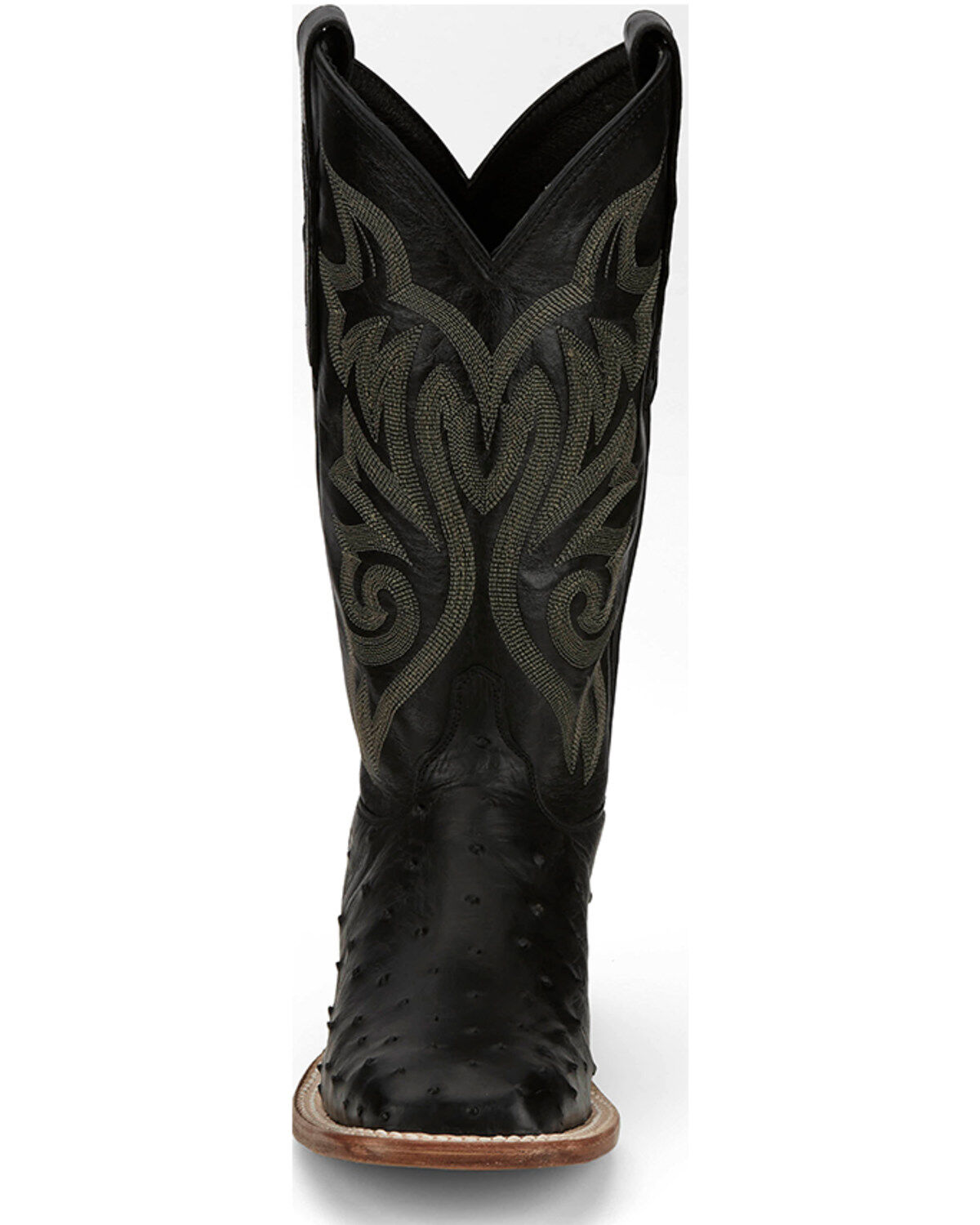 Justin Men's Exotic Full Quill Ostrich Western Boots - Broad Square Toe