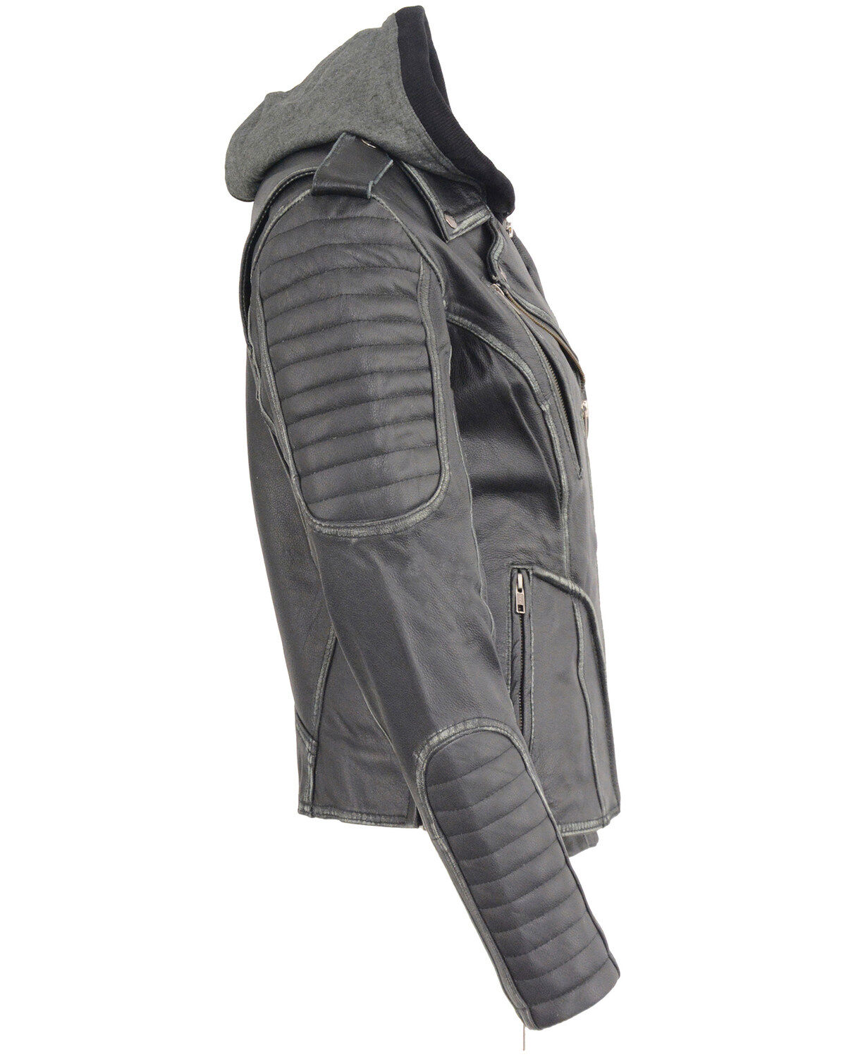 Milwaukee Leather Women's Rub-Off Hoodie Motorcycle Jacket