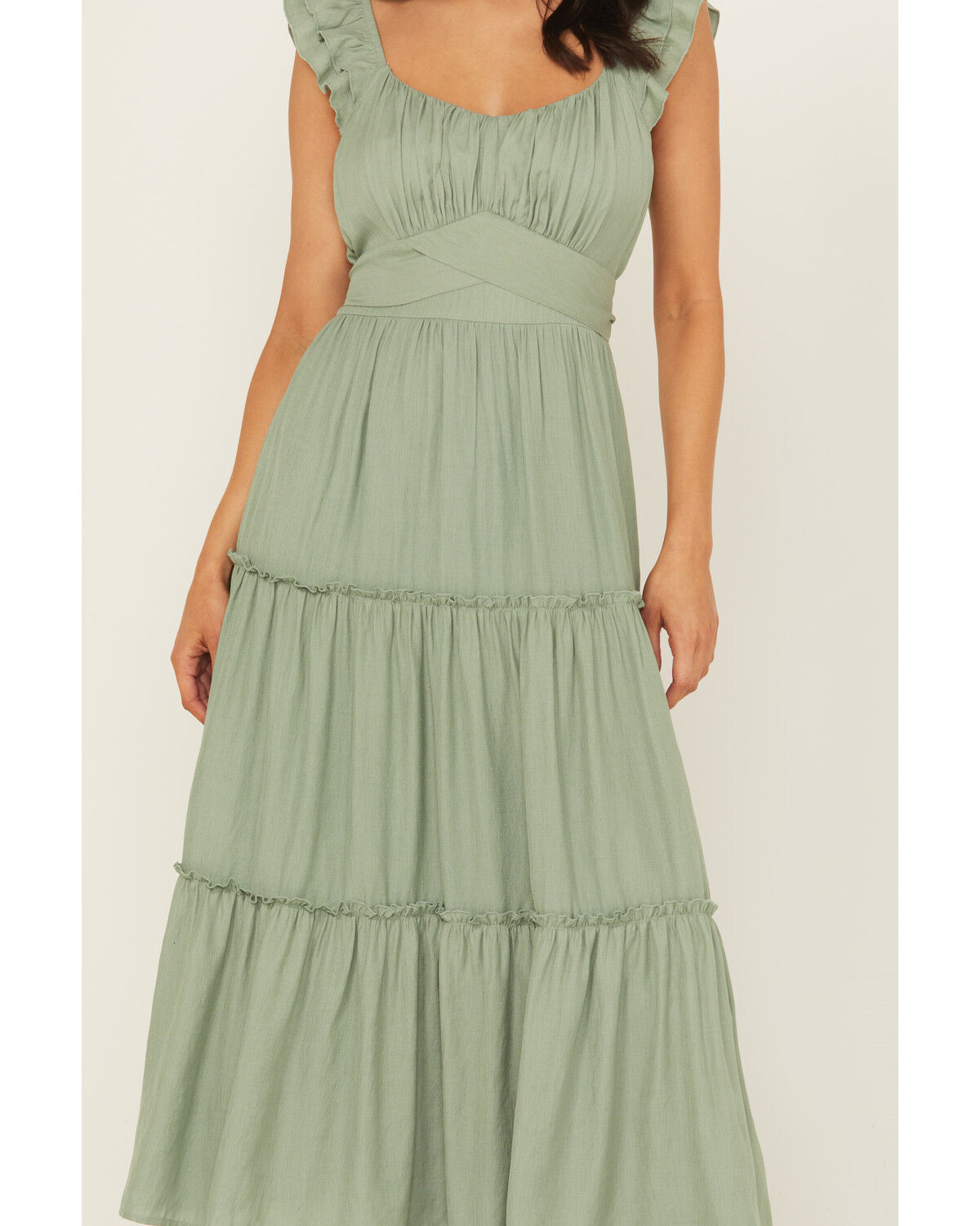 Ash & Violet Women's Flutter Sleeve Midi Dress