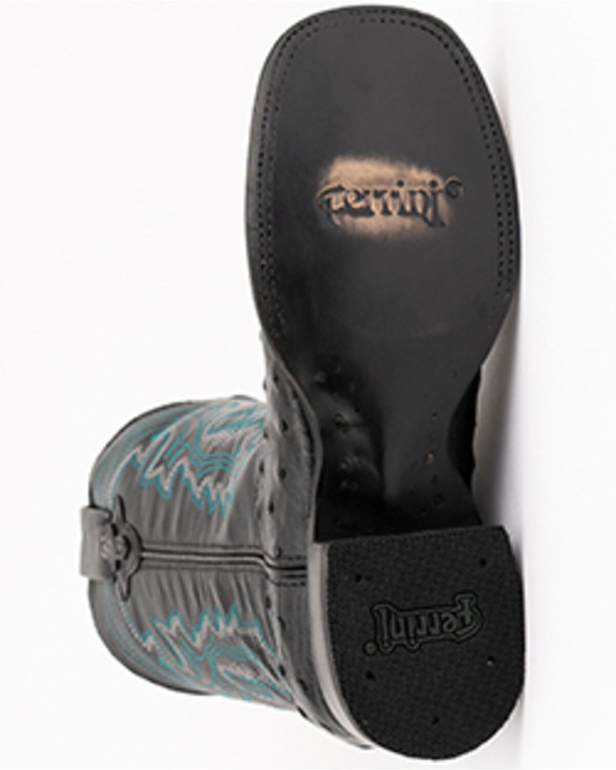 Ferrini Men's Full-Quill Ostrich Embroidered Western Boots - Broad Square Toe