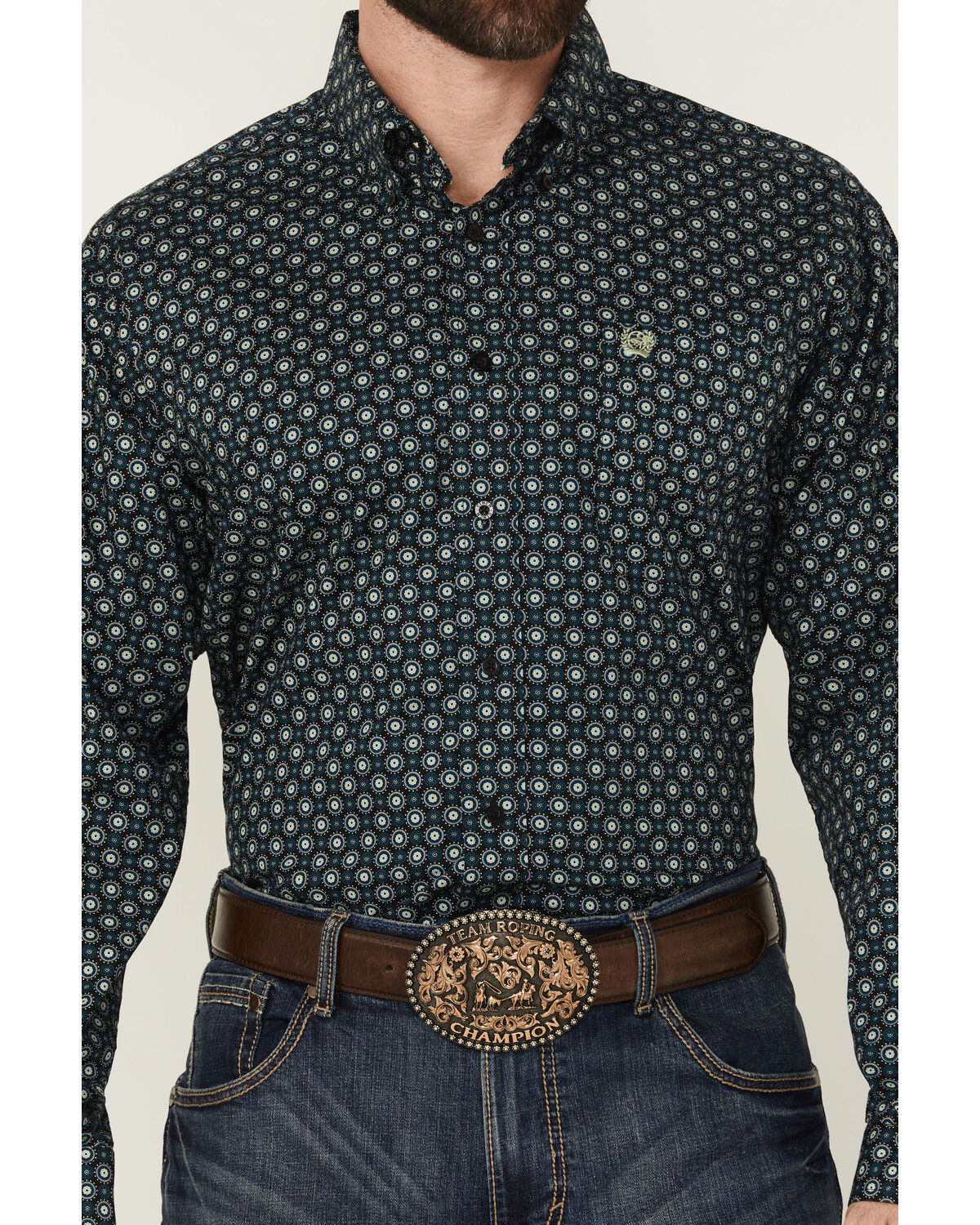 Cinch Men's Geo Print Long Sleeve Button-Down Western Shirt