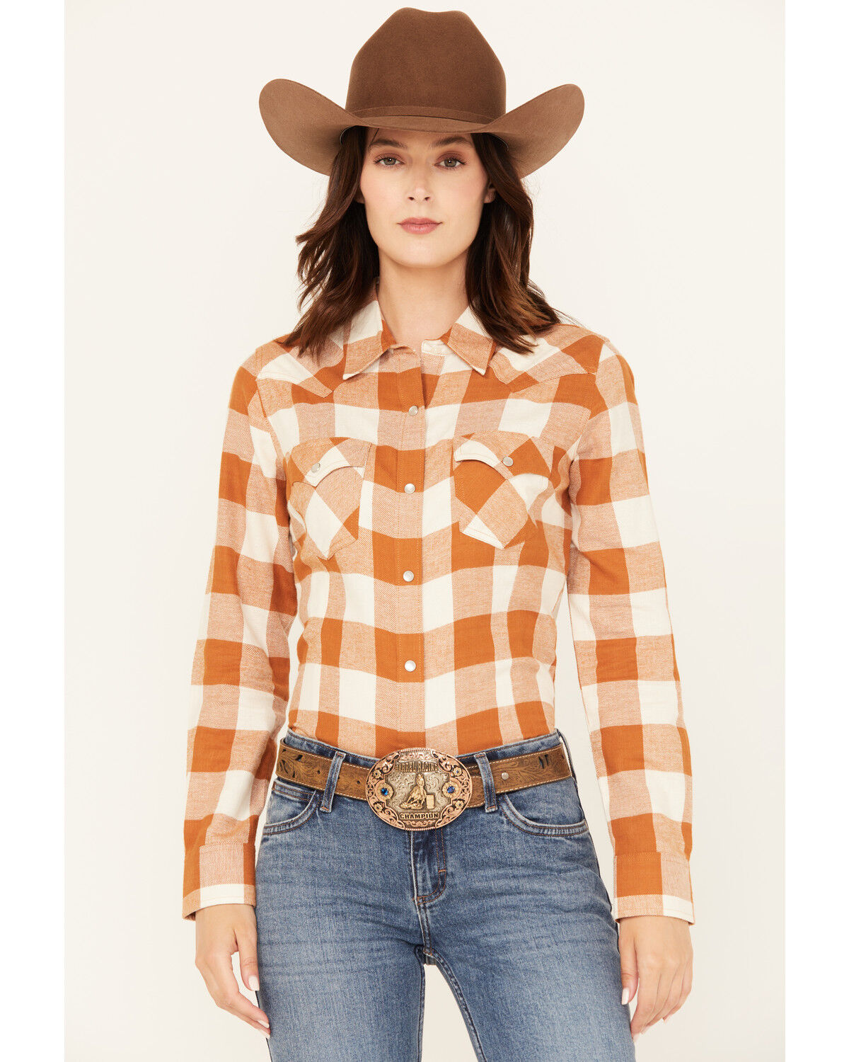Wrangler Retro Women's Boot Barn Exclusive Plaid Print Long Sleeve Pearl Snap Flannel Shirt