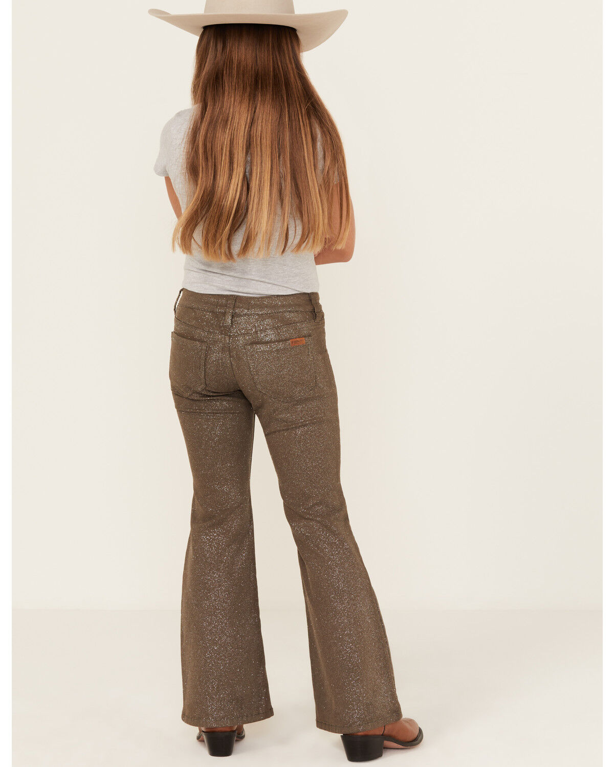 Rock & Roll Denim Girls' Glitter Stretch Flare Jeans