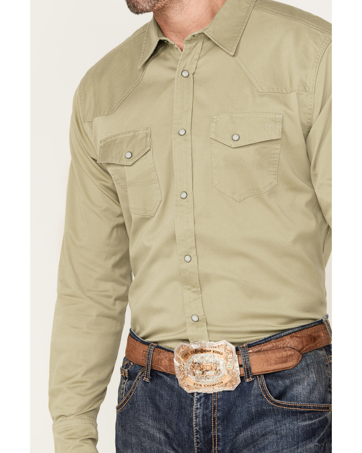 Blue Ranchwear Men's Twill Long Sleeve Snap Shirt
