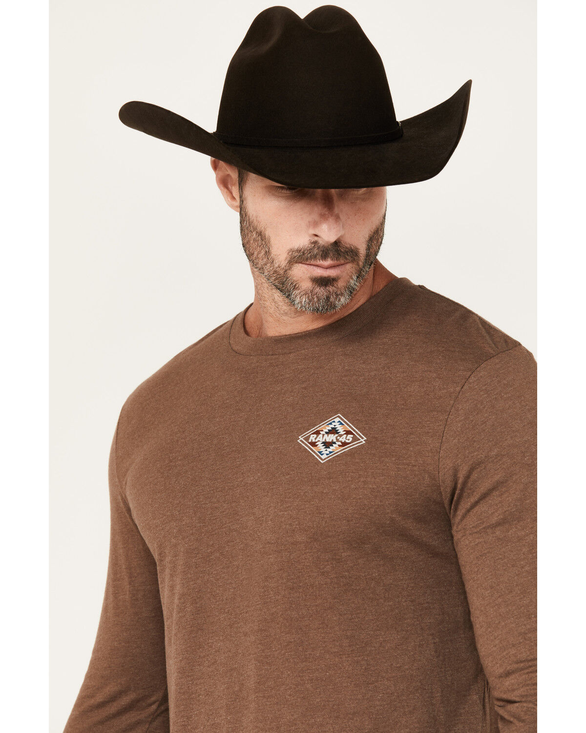 RANK 45&reg; Men's Dusty Arena Southwestern Logo Long Sleeve Graphic T-Shirt
