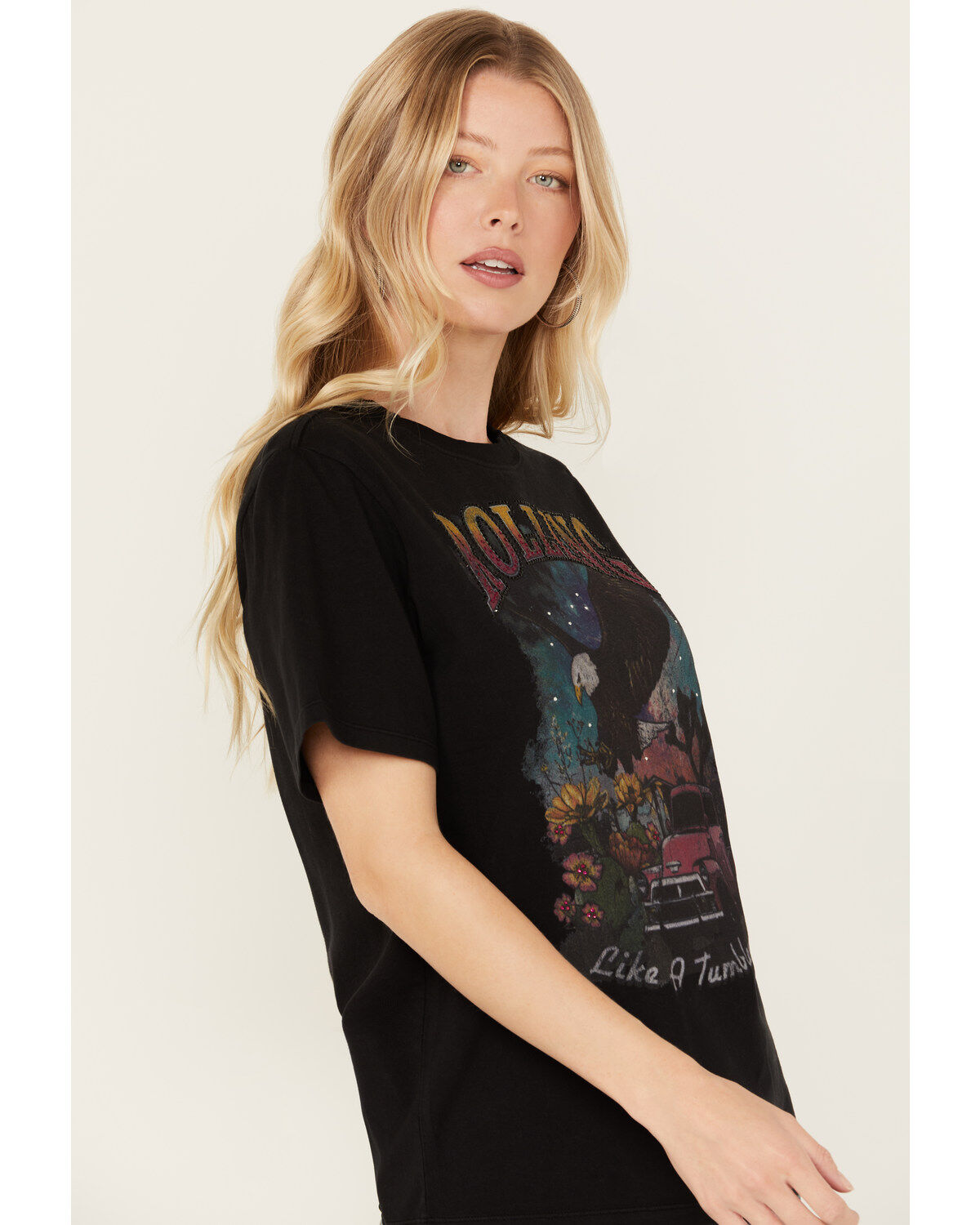 Idyllwind Women's Rolling Rhinestone Short Sleeve Graphic Tee