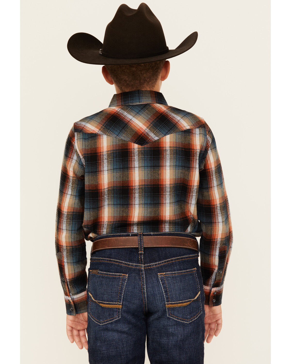 Cody James Boys' Plaid Print Long Sleeve Snap Flannel Shirt