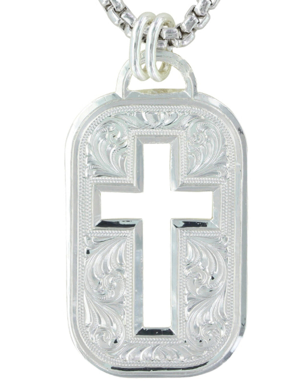 Montana Silversmiths Men's Western Lace Cross Token Necklace