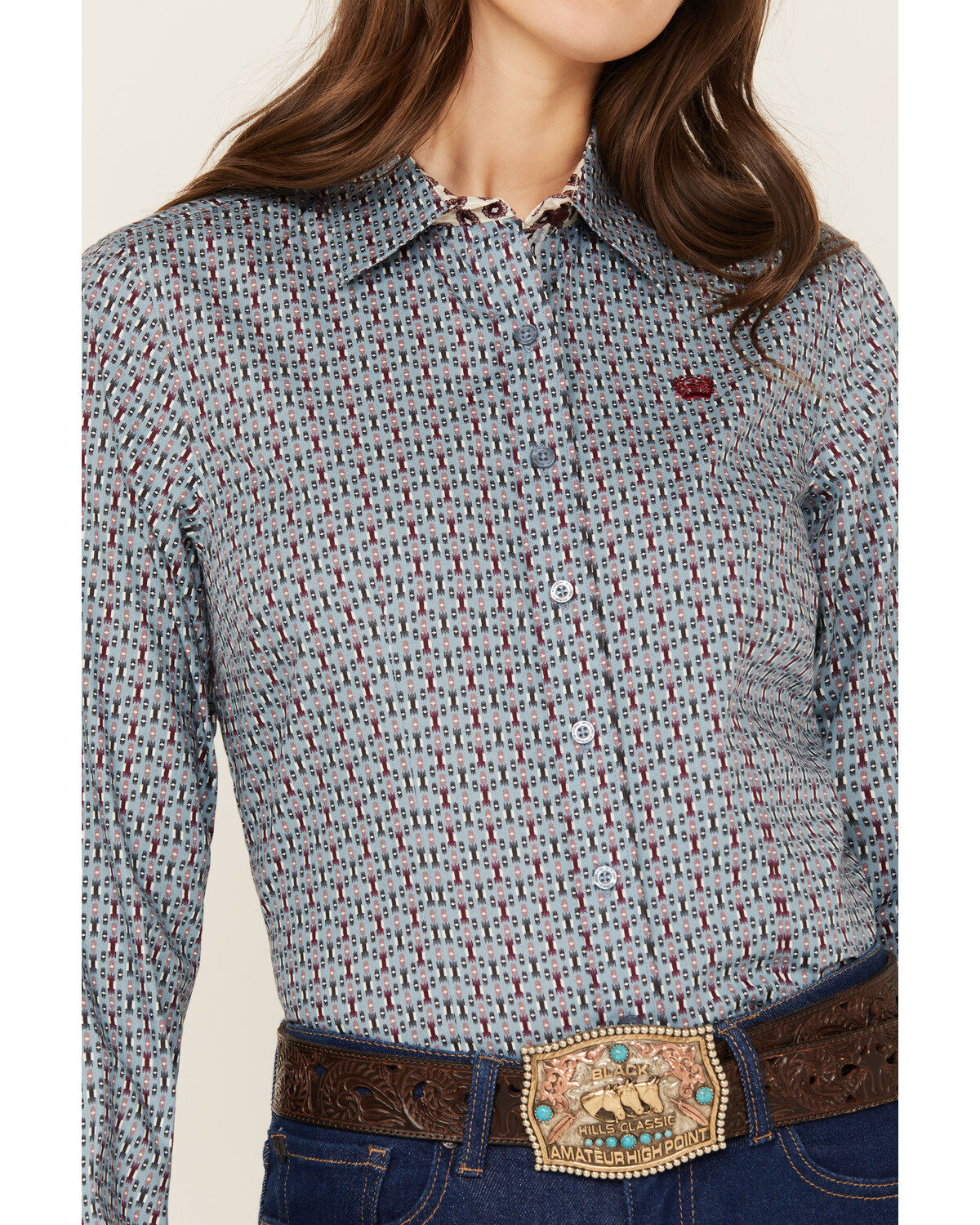 Cinch Women's Southwestern Long Sleeve Button-Down Western Shirt