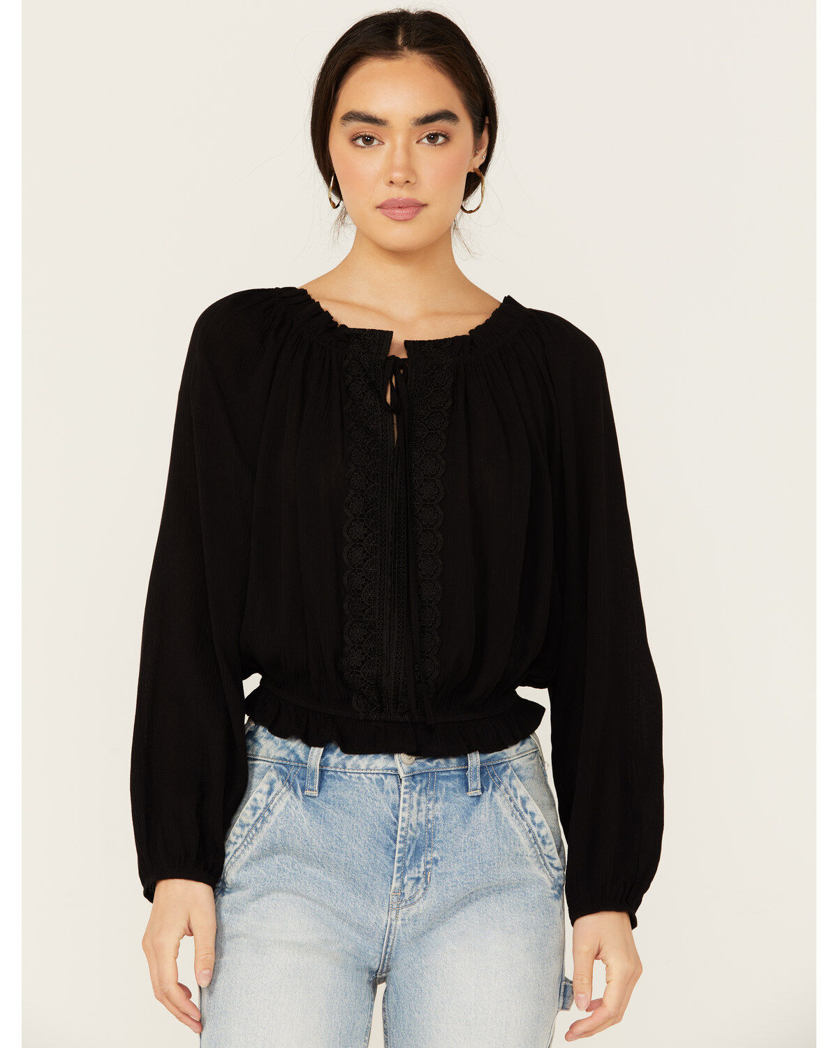 Tempted Women's Crochet Long Sleeve Top