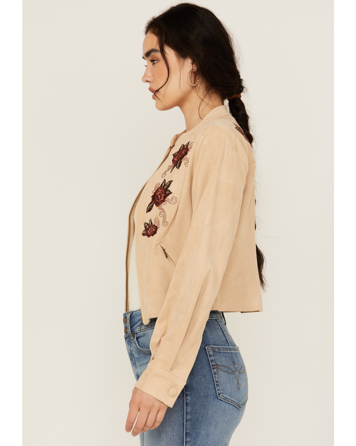 Shyanne Women's Embroidered Faux Suede Jacket