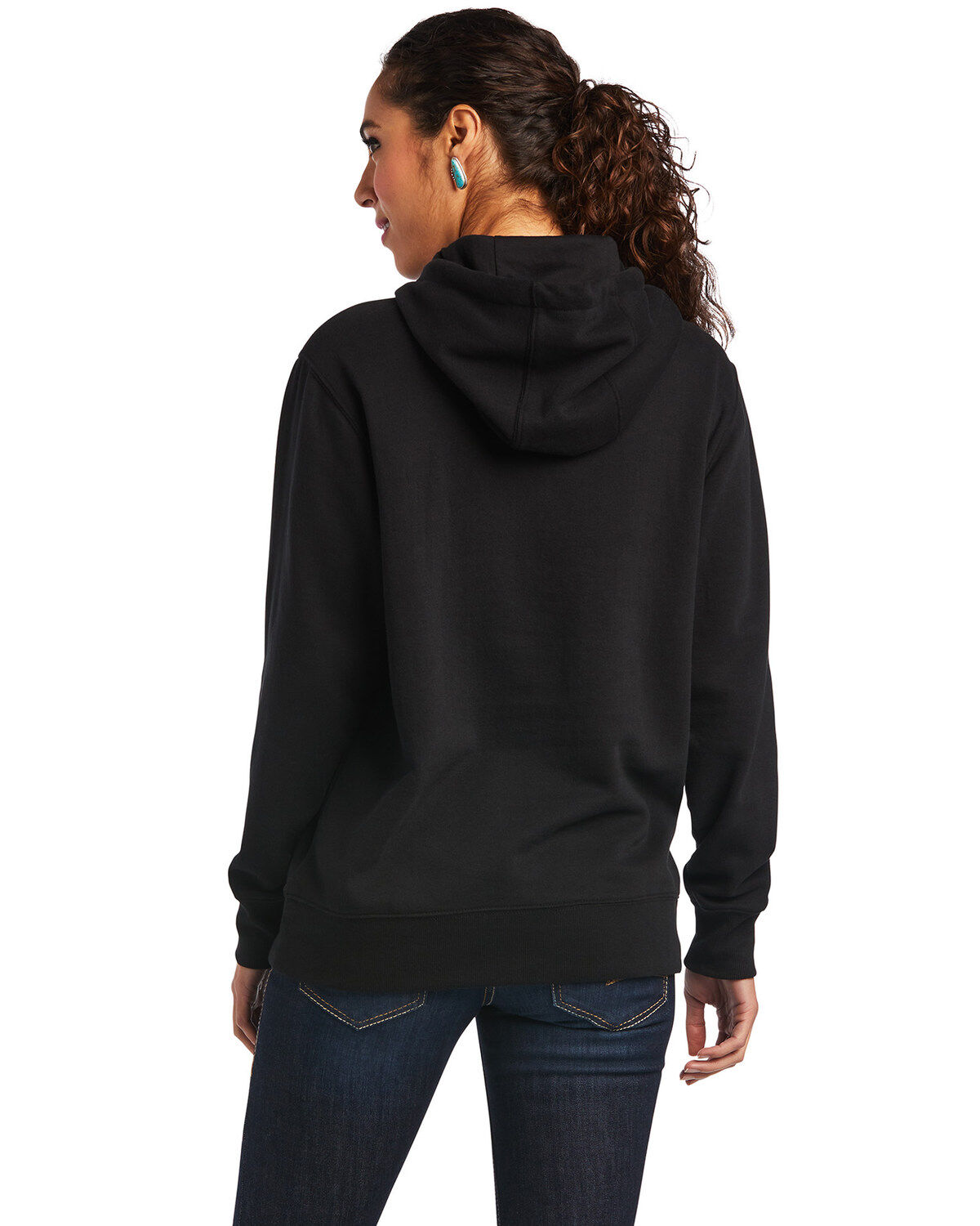 Ariat Women's Black R.E.A.L Mexico Embroidered Logo Pullover Hoodie - Plus