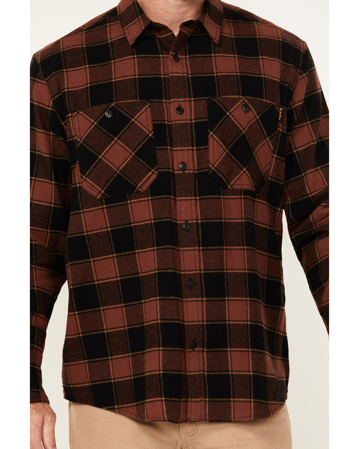 Hawx Men's Buck Plaid Print Long Sleeve Button-Down Flannel Shirt
