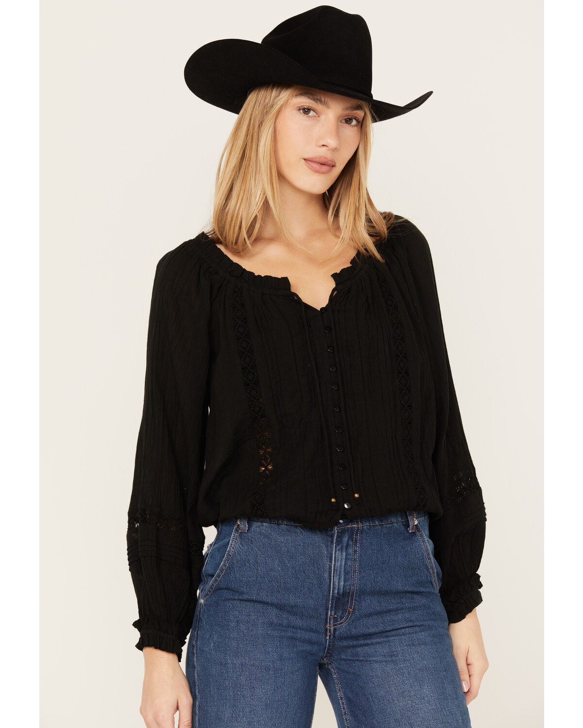 Revel Women's Long Sleeve Peasant Top