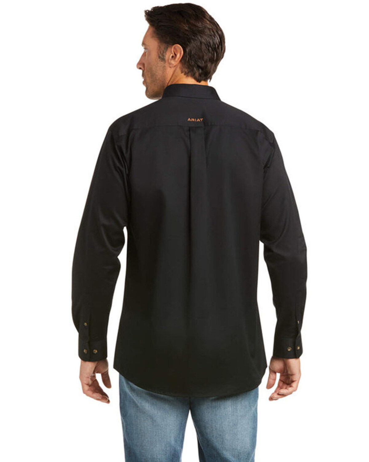 Ariat Men's Solid Twill Fitted Long Sleeve Button-Down Western Shirt