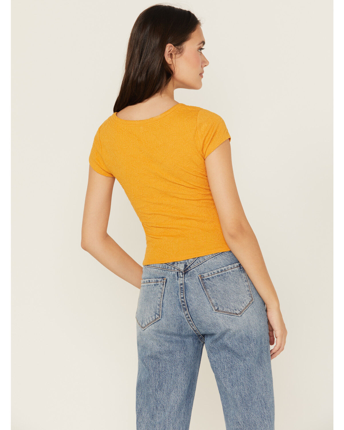 Shyanne Women's V Neck Short Sleeve Stretch Knit Top