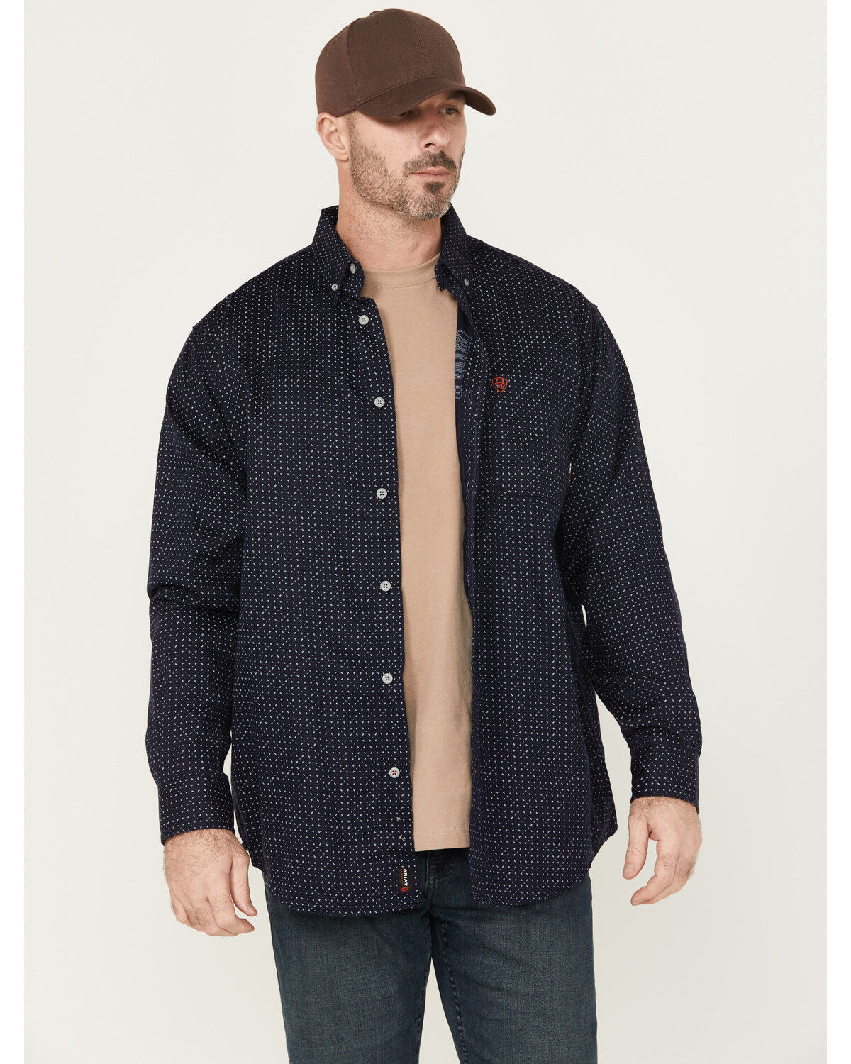 Ariat Men's FR Lever Printed Long Sleeve Button-Down Work Shirt
