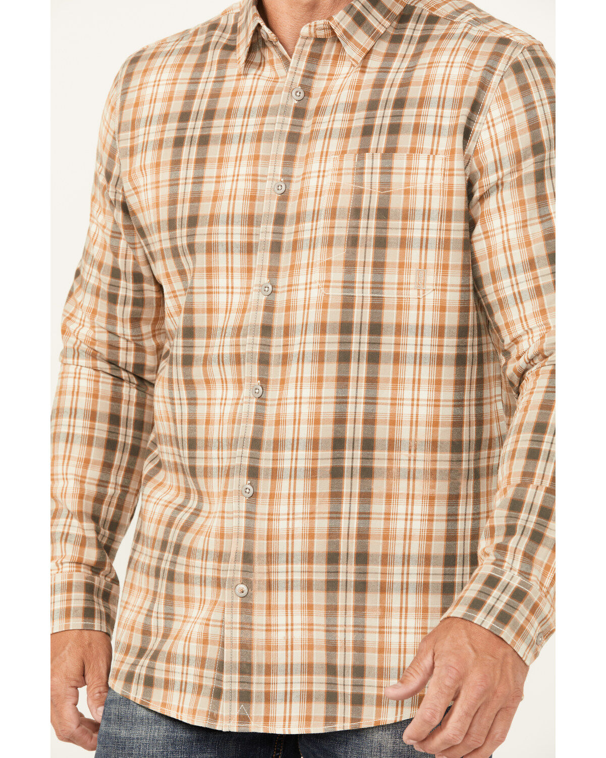 Brothers and Sons Men's Plaid Print Long Sleeve Button Down Western Shirt