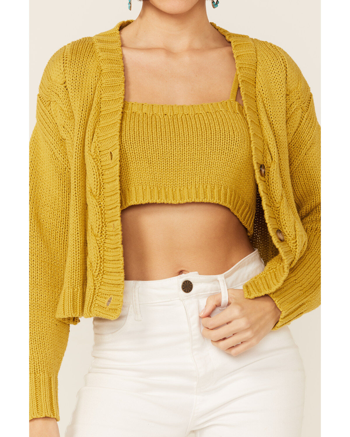 Callahan Women's Cable Lu Cardigan & Tank Set
