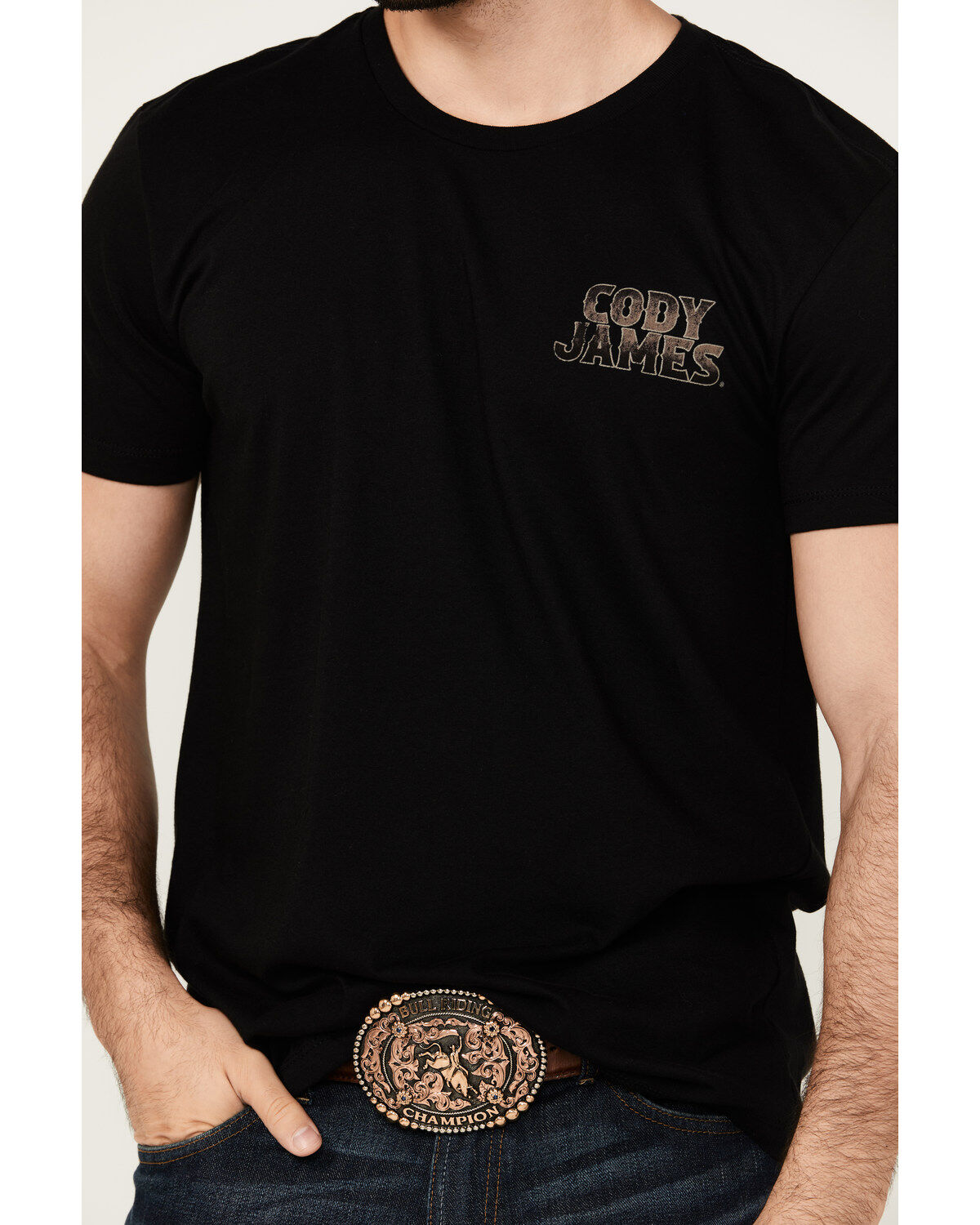 Cody James Men's Armed Skeleton Cowboy Short Sleeve Graphic T-Shirt
