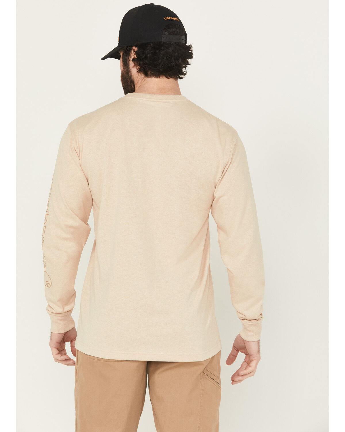 Carhartt Men's Loose Fit Heavyweight Logo Long Sleeve Graphic Work T-Shirt