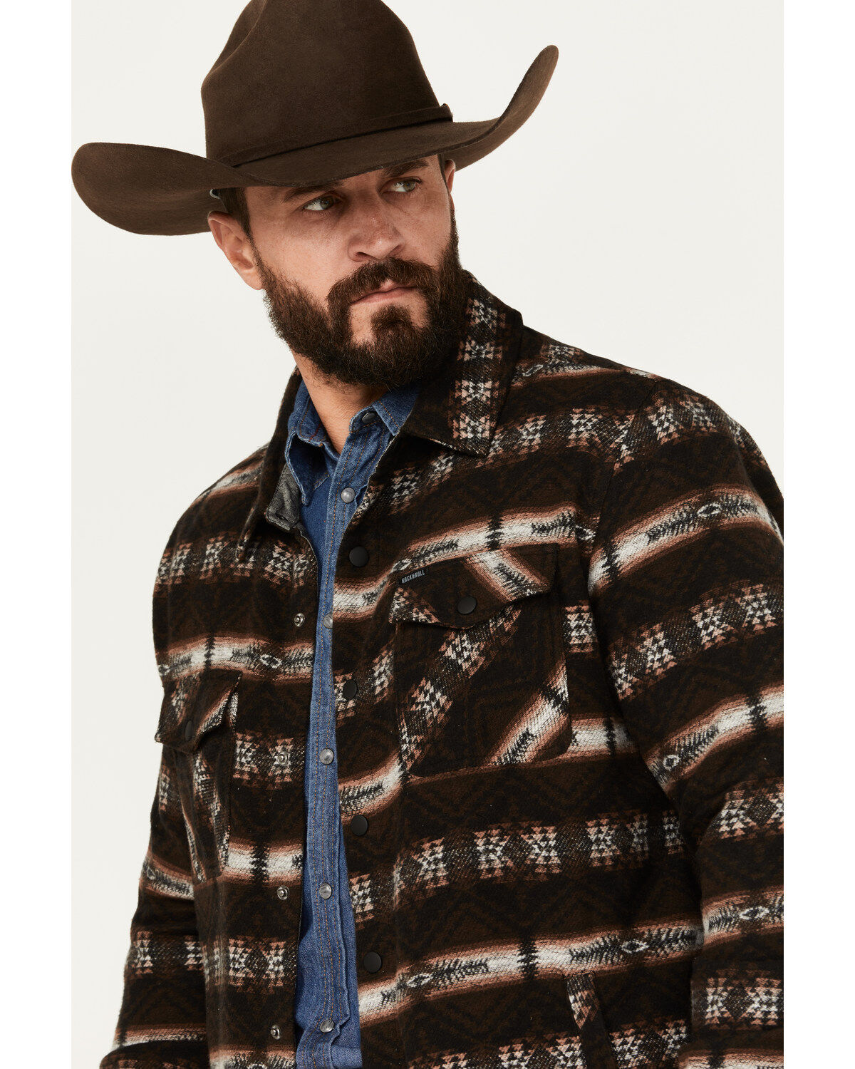 Rock & Denim Men's Southwestern Print Jacquard Shacket